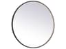 Elegant Lighting Pier Black Round LED Wall Mirror