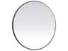 Elegant Lighting Pier Black Round LED Wall Mirror