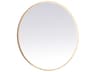 Elegant Lighting Pier Brass Round LED Wall Mirror