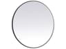 Elegant Lighting Pier Black Round LED Wall Mirror