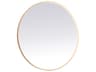Elegant Lighting Pier Brass Round LED Wall Mirror