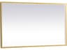 Elegant Lighting Pier Brass Rectangular LED Wall Mirror