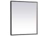 Elegant Lighting Pier Black Rectangular LED Wall Mirror
