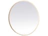 Elegant Lighting Pier Brass Oval LED Wall Mirror