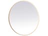 Elegant Lighting Pier Brass Oval LED Wall Mirror