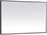 Elegant Lighting Pier Black Rectangular LED Wall Mirror
