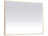 Elegant Lighting Pier Brass Rectangular LED Wall Mirror