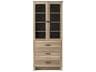 Elegant Lighting Soma Natural Oak Brown Bath Storage Glass Cabinet