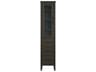 Elegant Lighting Millie Mocha Brown Rubberwood Bath Storage Glass Cabinet