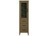 Elegant Lighting Millie Chestnut Brown Rubberwood Bath Storage Glass Cabinet