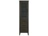 Elegant Lighting Millie Mocha Brown Rubberwood Bath Storage Glass Cabinet