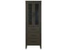 Elegant Lighting Millie Mocha Brown Rubberwood Bath Storage Glass Cabinet