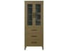 Elegant Lighting Millie Chestnut Brown Rubberwood Bath Storage Glass Cabinet
