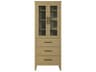 Elegant Lighting Millie Honey Brown Rubberwood Bath Storage Glass Cabinet