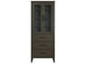 Elegant Lighting Millie Mocha Brown Rubberwood Bath Storage Glass Cabinet