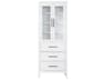 Elegant Lighting Millie White Rubberwood Bath Storage Glass Cabinet