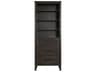 Elegant Lighting Alina Chocolate Oak Brown Rubberwood Open Shelving Bath Storage Cabinet