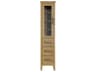 Elegant Lighting Alina Linen Oak Brown Rubberwood Bath Storage Glass Cabinet