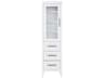 Elegant Lighting Alina White Rubberwood Bath Storage Glass Cabinet