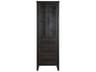 Elegant Lighting Alina Chocolate Oak Brown Rubberwood Bath Storage Glass Cabinet