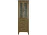 Elegant Lighting Alina Hazel Oak Brown Rubberwood Bath Storage Glass Cabinet