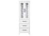 Elegant Lighting Alina White Rubberwood Bath Storage Glass Cabinet