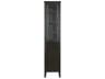 Elegant Lighting Blakely Chocolate Oak Brown Rubberwood Bath Storage Glass Cabinet