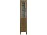 Elegant Lighting Blakely Hazel Oak Brown Rubberwood Bath Storage Glass Cabinet