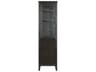 Elegant Lighting Blakely Chocolate Oak Brown Rubberwood Bath Storage Glass Cabinet