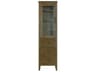 Elegant Lighting Blakely Hazel Oak Brown Rubberwood Bath Storage Glass Cabinet