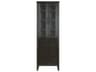 Elegant Lighting Blakely Chocolate Oak Brown Rubberwood Bath Storage Glass Cabinet