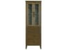 Elegant Lighting Blakely Hazel Oak Brown Rubberwood Bath Storage Glass Cabinet