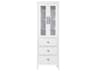 Elegant Lighting Blakely White Rubberwood Bath Storage Glass Cabinet