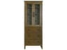 Elegant Lighting Blakely Hazel Oak Brown Rubberwood Bath Storage Glass Cabinet