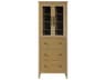 Elegant Lighting Blakely Linen Oak Brown Rubberwood Bath Storage Glass Cabinet