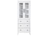 Elegant Lighting Blakely White Rubberwood Bath Storage Glass Cabinet