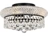 Elegant Lighting Primo 4-Light Black And Clear Crystal Flush Mount