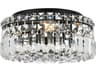 Elegant Lighting Maxime 4-Light Black And Clear Crystal Flush Mount