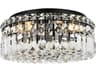 Elegant Lighting Maxime 4-Light Black And Clear Crystal Flush Mount