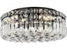 Elegant Lighting Maxime 5-Light Black And Clear Crystal Flush Mount