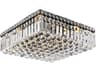 Elegant Lighting Maxime 6-Light Black And Clear Crystal Flush Mount