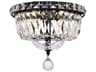 Elegant Lighting Tranquil 4-Light Black And Clear Crystal Glass Flush Mount