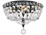 Elegant Lighting Tranquil 4-Light Black And Clear Crystal Glass Flush Mount