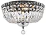 Elegant Lighting Tranquil 6-Light Black And Clear Crystal Glass Flush Mount