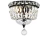 Elegant Lighting Tranquil 2-Light Black And Clear Crystal Glass Flush Mount