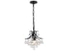 Elegant Lighting Toureg 3-Light Black And Clear Crystal Mini Pendant