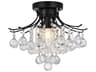 Elegant Lighting Toureg 3-Light Black And Clear Crystal Semi Flush Mount