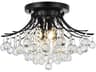 Elegant Lighting Toureg 6-Light Black And Clear Crystal Semi Flush Mount
