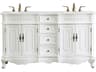 Elegant Lighting Danville Antique White 60" Vanity with Ivory White Quartz Countertop