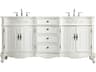 Elegant Lighting Danville Antique White 72" Vanity with Ivory White Quartz Countertop
